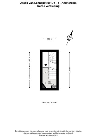 Floor plan - Jacob van Lennepstraat 74-4, 1053 HM Amsterdam 